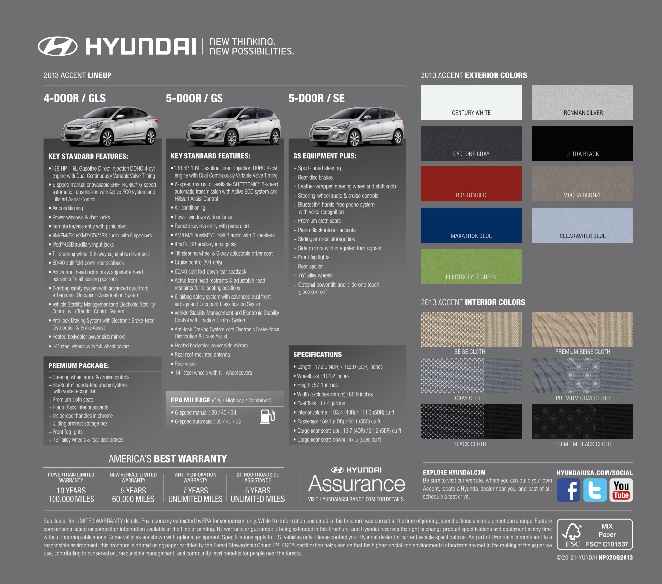 2013 Hyundai Accent Brochure Page 1